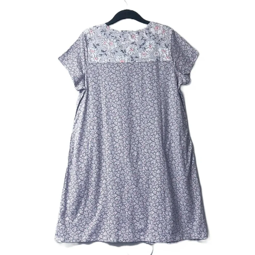 NEW! Carole Hochman Meadow Floral 100% Cotton 2-Pack‎ Sleepshirts Large